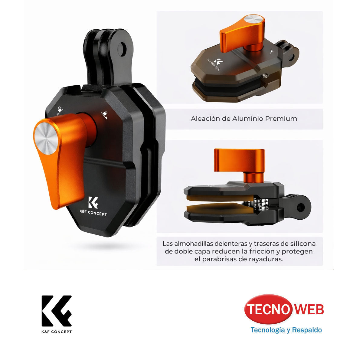 Soporte Clip para Parabrisas de Moto para Cámaras de Acción K&F Concept