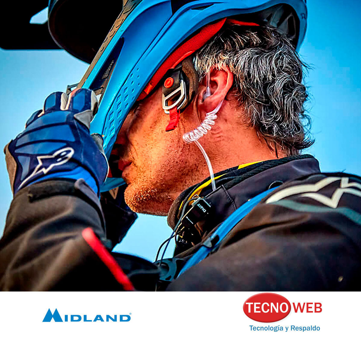 Manos Libres Transparente con Micrófono PTT Midland  Avp-h3