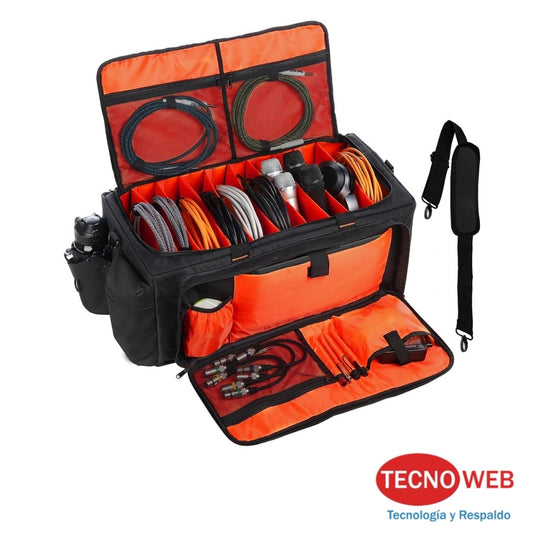 Bolso para cables: Sonidistas o DJ's con 9 Divisores ajustables Timoxi TM00019