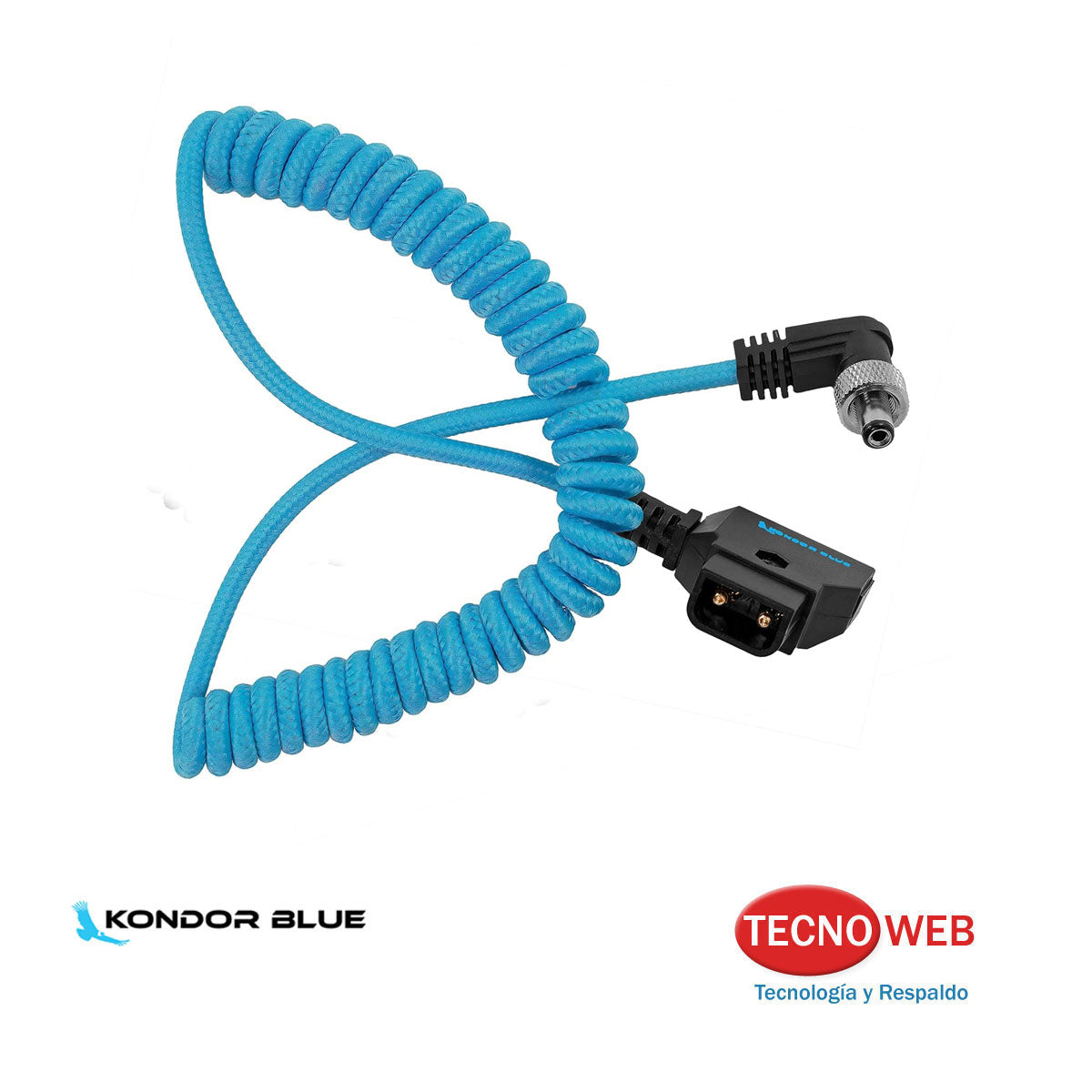 Cable D-Tap a Locking DC 2.1 mm Rulo en Angulo Kondor Blue