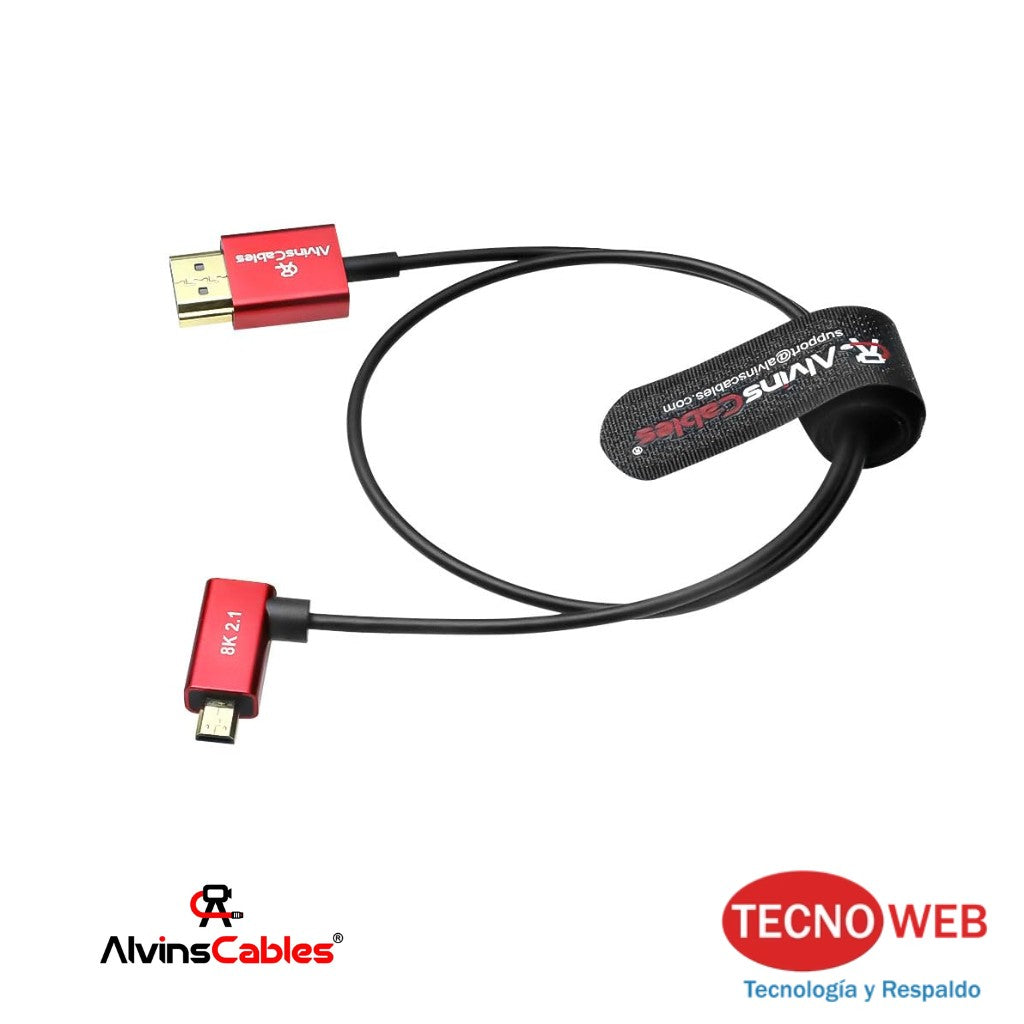 Cable Micro HDMI en Angulo a HDMI 8K 45cm
