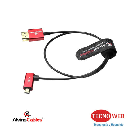 Cable Micro HDMI en Angulo a HDMI 8K 45cm