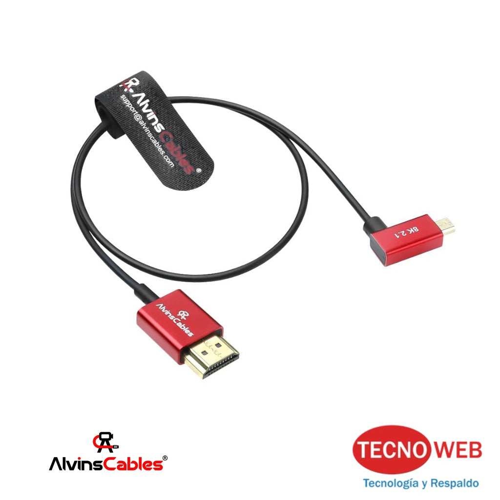 Cable Micro HDMI en Angulo a HDMI 8K 45cm