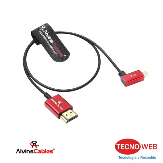 Cable Micro HDMI en Angulo a HDMI 8K 45cm