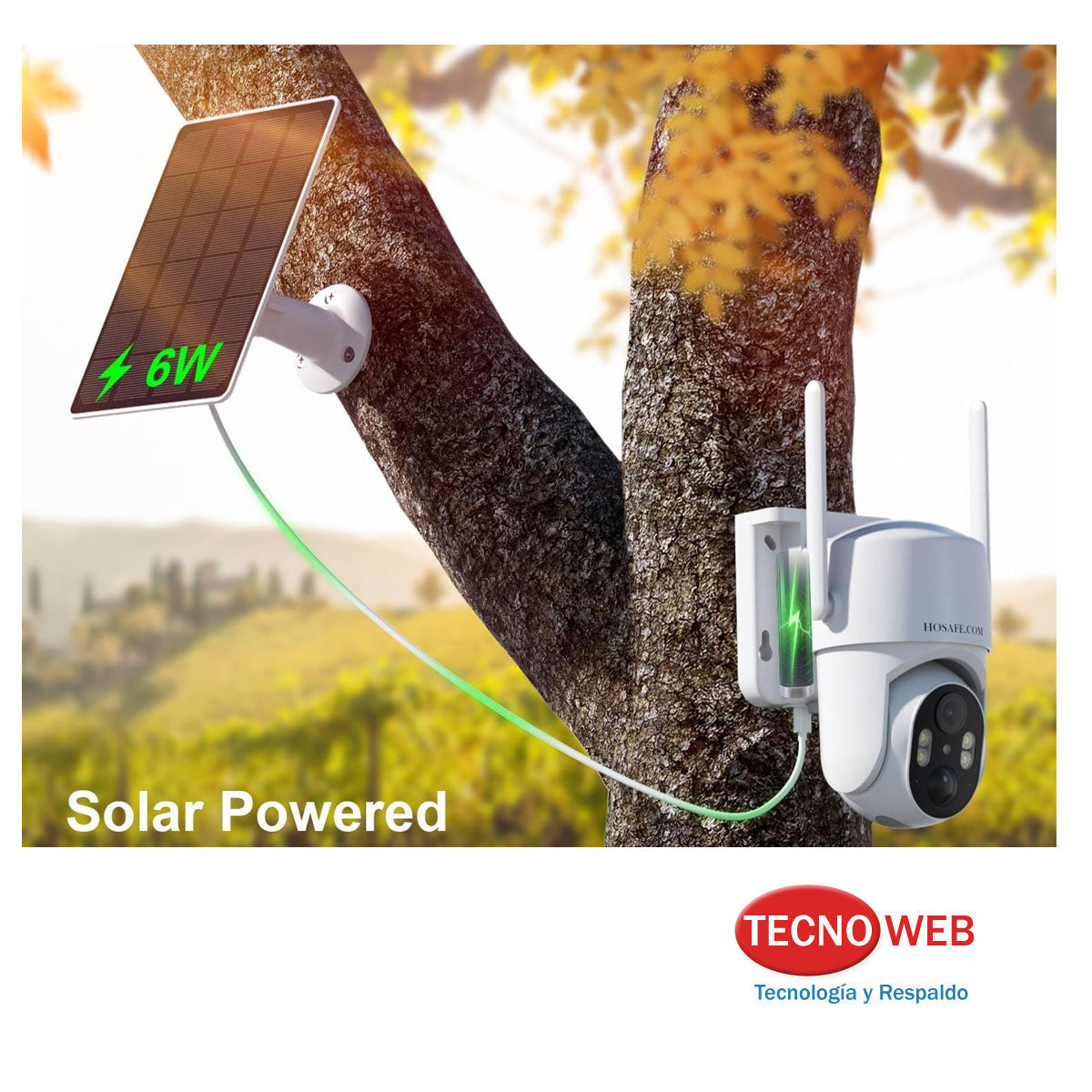 Cámara de Seguridad 4G LTE Solar 2K Visión Nocturna Color 360°