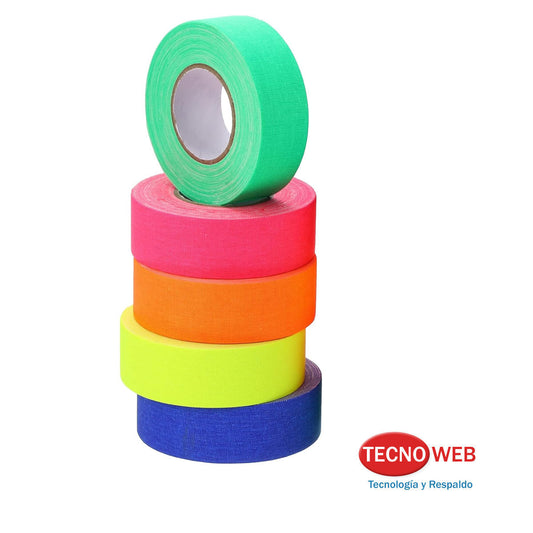 Cinta Gaffer Multiuso varios colores. Ancho: 2.5 Cm - Largo: 18 Mts