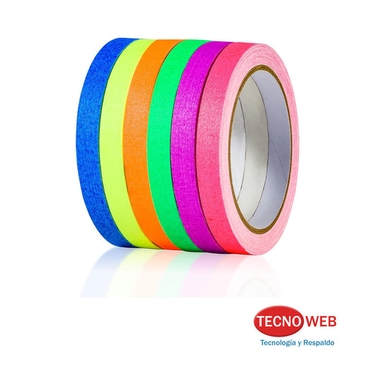 Cinta Gaffer Multiuso Resistente Varios Colores 1.27 cm (1/2 Pulgada)