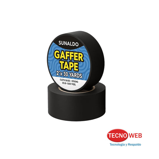 Cinta Gaffer  Negra Para Piso Resistente Impermeable 5 Cm Ancho x 27 Mts Largo