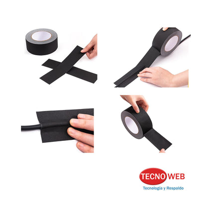 Cinta Gaffer  Negra Para Piso Resistente Impermeable 5 Cm Ancho x 27 Mts Largo