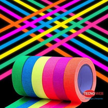 Cinta Gaffer Multiuso Resistente  Fluorescente Fucsia 2.5 Cm Ancho x 18 Mts Largo