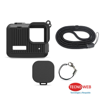 Funda De Silicona Correa Y Tapa De Lente Compatible Hero 4k
