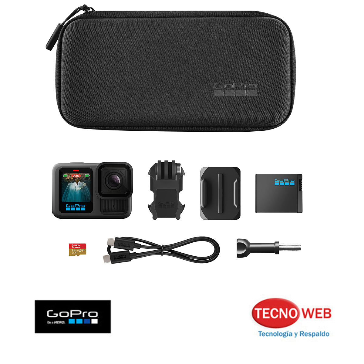 Cámara GoPro Hero 13 Black 5k Sumergible + Memoria 64 GB