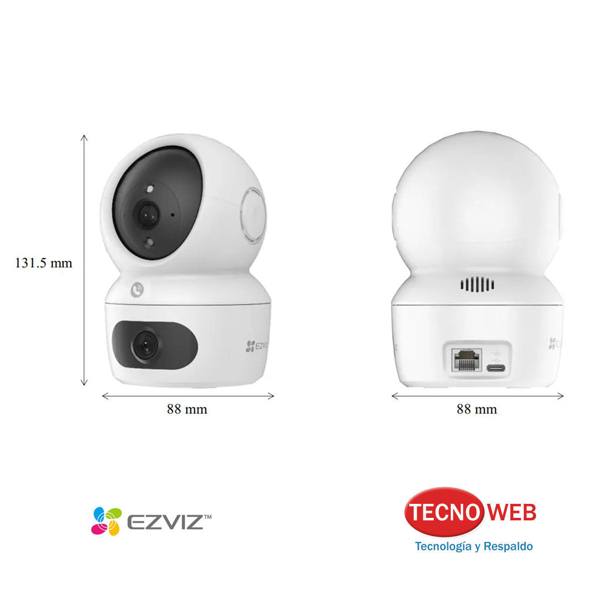 Cámara De Seguridad Doble Interior 360 Wifi Ezviz H7c Dual