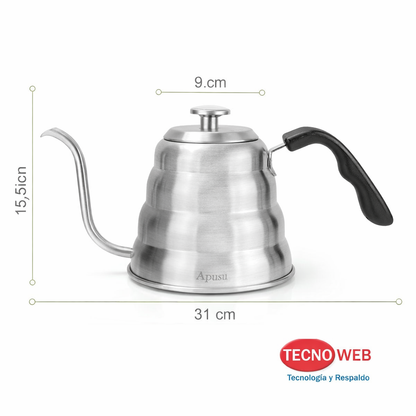 Caldera Pava Cuello de Ganso con Termómetro Barista Café 1.2 L -  GRIS