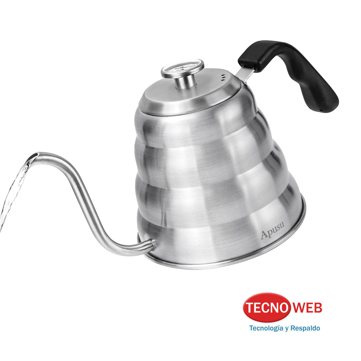 Caldera Pava Cuello de Ganso con Termómetro Barista Café 1.2 L -  GRIS