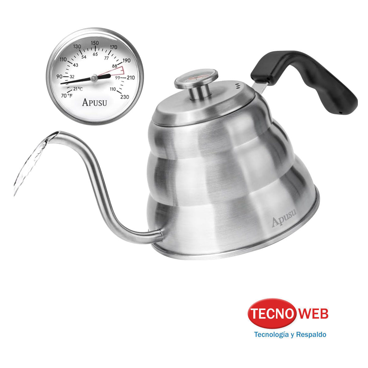 Caldera Pava Cuello de Ganso con Termómetro Barista Café 800ml