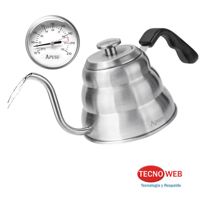 Caldera Pava Cuello de Ganso con Termómetro Barista Café 800ml