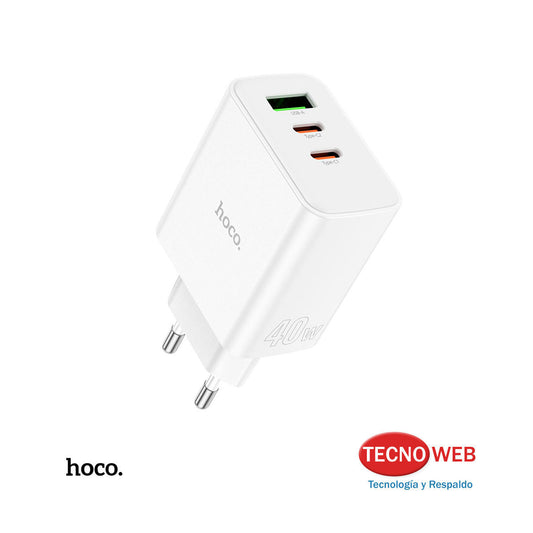 Cargador De Pared USB-C Y USB 40w Hoco C126A