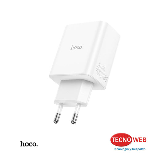Cargador De Pared USB-C Y USB 40w Hoco C126A