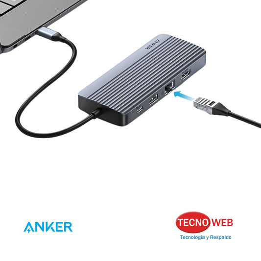 Hub USB-C 10 en 1 HDMI RJ45 USB-A VGA Anker A83C2