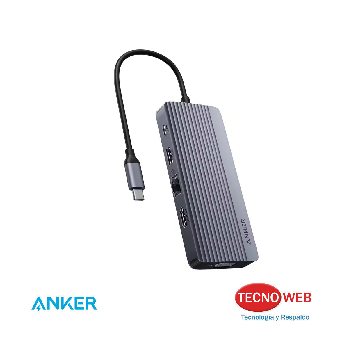 Hub USB-C 10 en 1 HDMI RJ45 USB-A VGA Anker A83C2