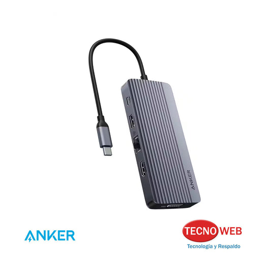 Hub USB-C 10 en 1 HDMI RJ45 USB-A VGA Anker A83C2