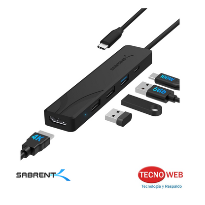 Hub USB-C de 5 puertos USB HDMI 4k USB C Sabrent