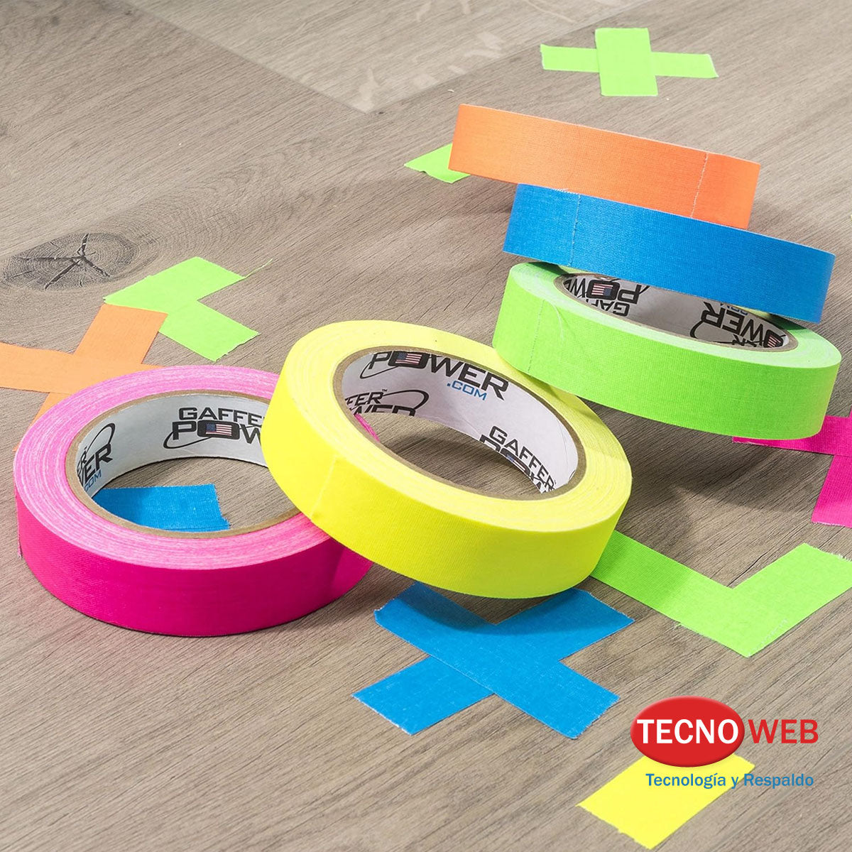 Cinta Gaffer Multiuso Resistente  Fluorescente Amarilla 2.5 Cm Ancho x 18 Mts Largo