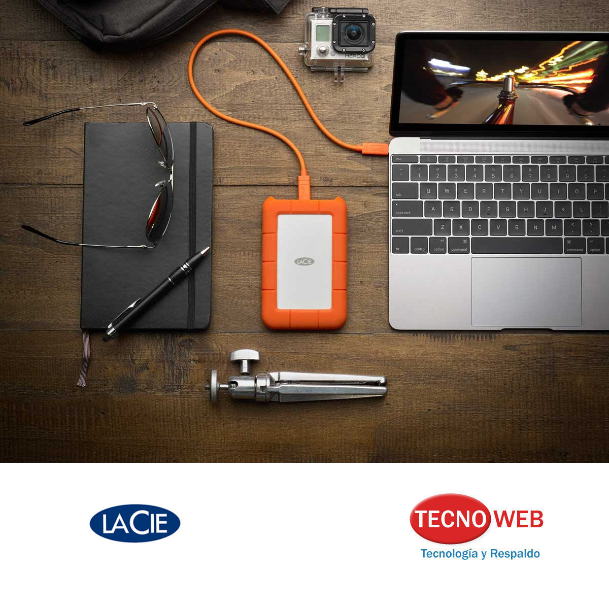 Disco Externo portátil Lacie Rugged Mini 1 TB USB 3.2 Resistente