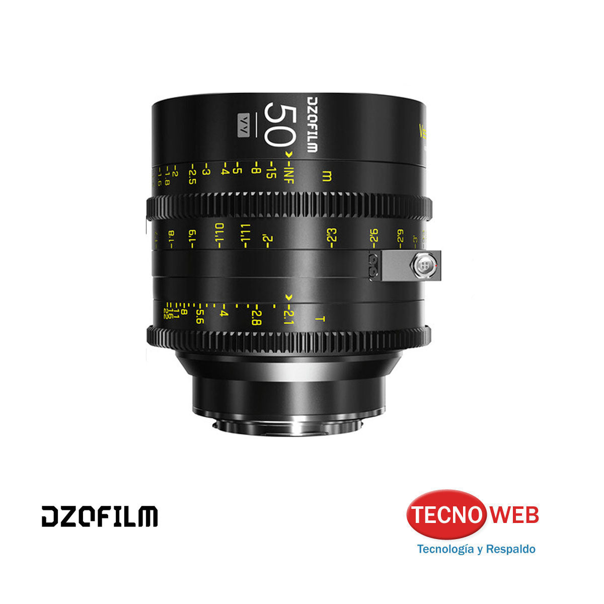 Lente de cine 50 mm T2.1 Dzofilm Vespid Cyber Montura PL y EF