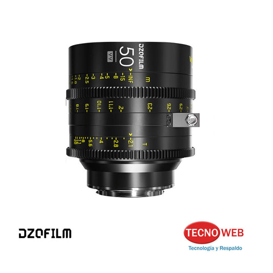 Lente de cine 50 mm T2.1 Dzofilm Vespid Cyber Montura PL y EF