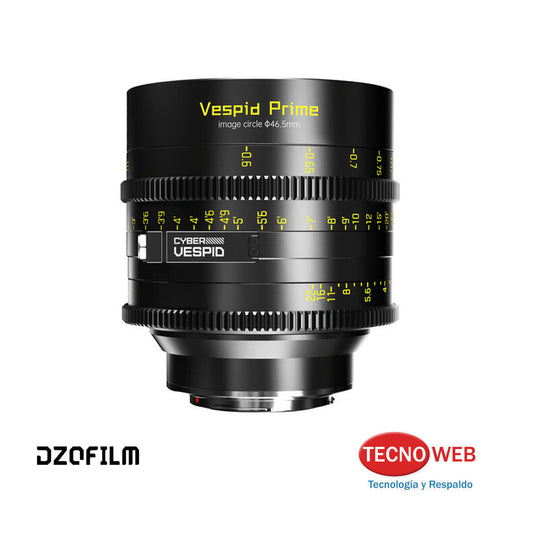Lente de cine 75 mm T2.1 Dzofilm Vespid Cyber Montura PL y EF