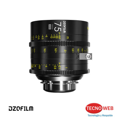 Lente de cine 75 mm T2.1 Dzofilm Vespid Cyber Montura PL y EF