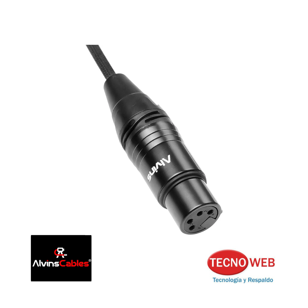 Cable 1mt Liso D-tap a XLR de 4 pines Alvin's para Sony Venice F55 SXS