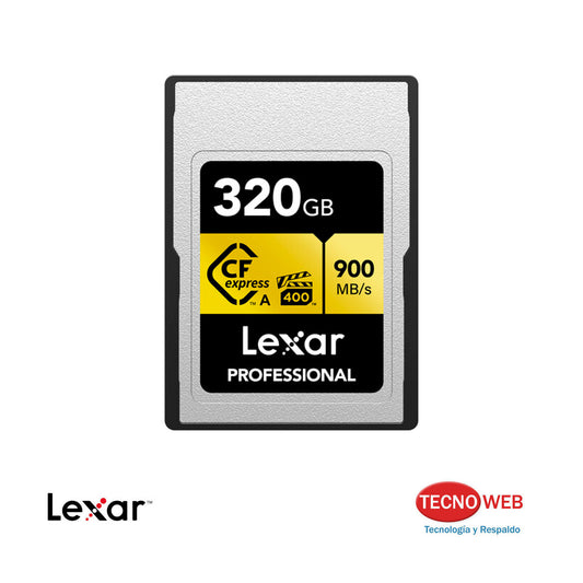 Tarjeta de Memoria Cfexpress Tipo A de 320 GB - 900 Mb/s Lexar Gold Professional