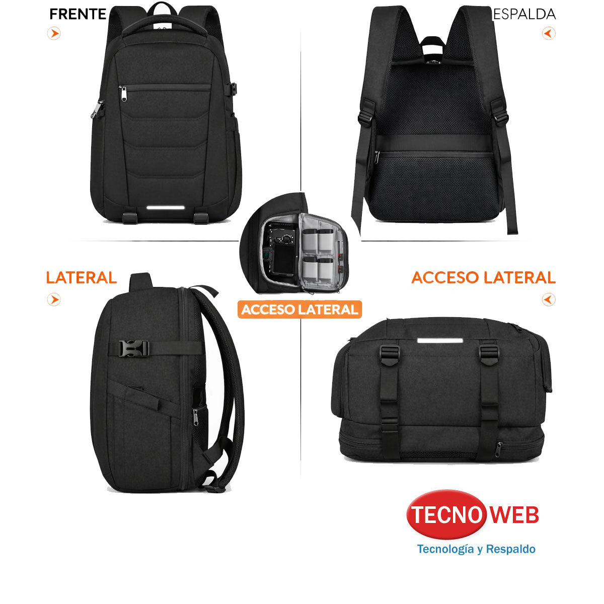 Mochila para Cámaras y Lentes Impermeable Sdysm 14"
