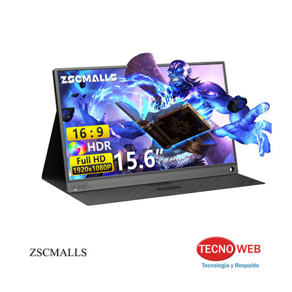 Monitor Portátil 15.6 Full HD Alimentacion por USB-C Zscmalls Zsc-a15