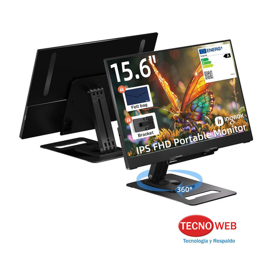 Monitor Portátil  15.6  Full HD IPS USB-C Y Mini HDMI Con Soporte 360
