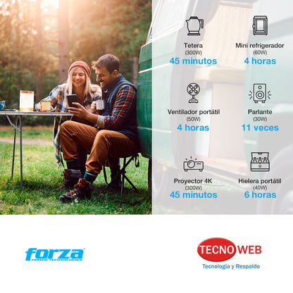 Power Bank Portátil 8 Puertos 300W 1800W Forza FPP-T302