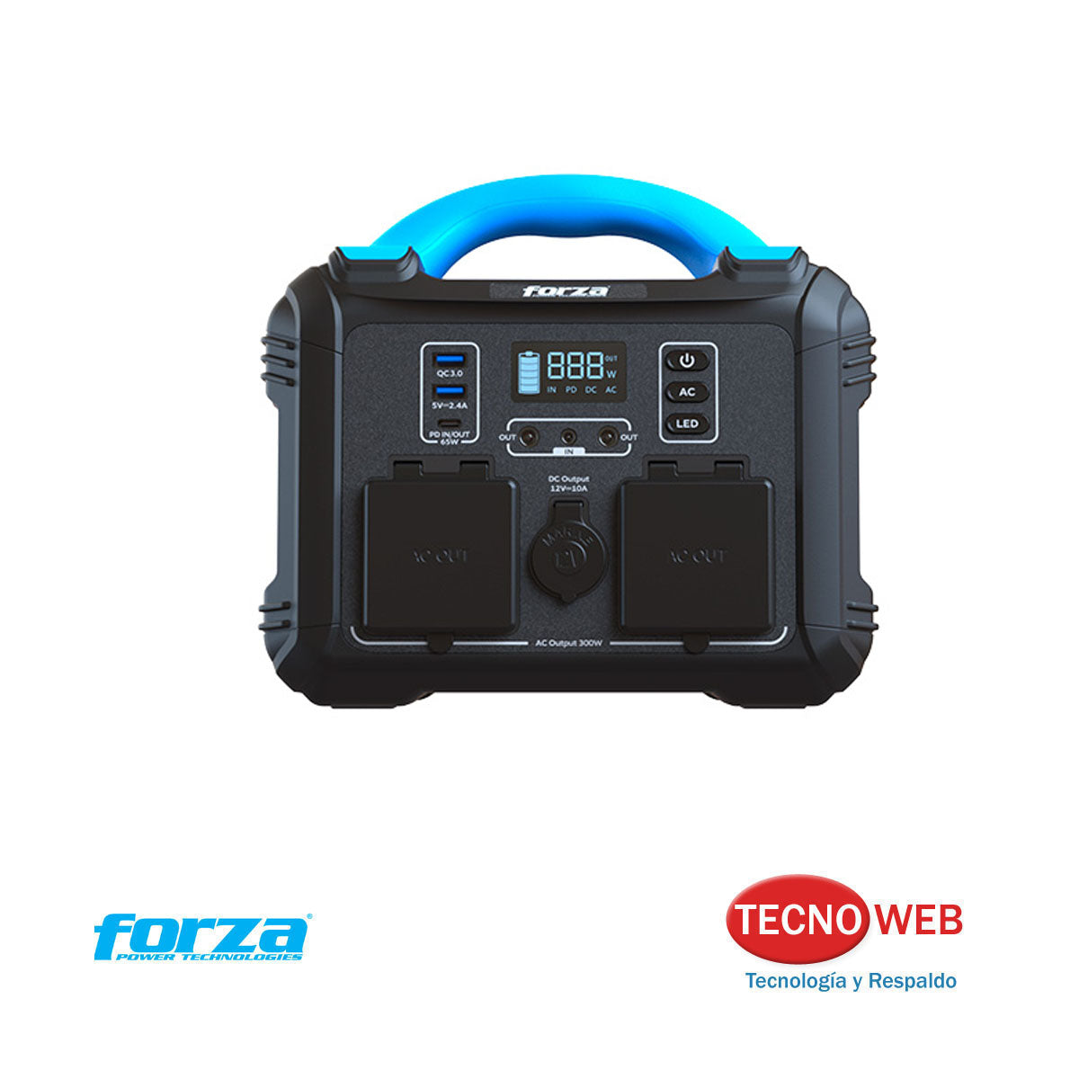 Power Bank Portátil 8 Puertos 300W 1800W Forza FPP-T302