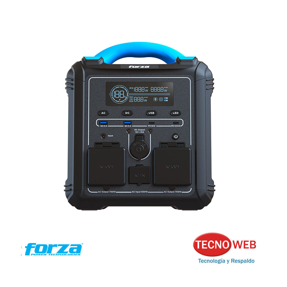 Power Bank Portátil 9 Puertos 700w  Forza FPP-T702