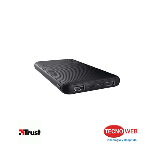 Power Bank 10.000 mAh Trust Primo USB-C Micro-USB Y USB Negro