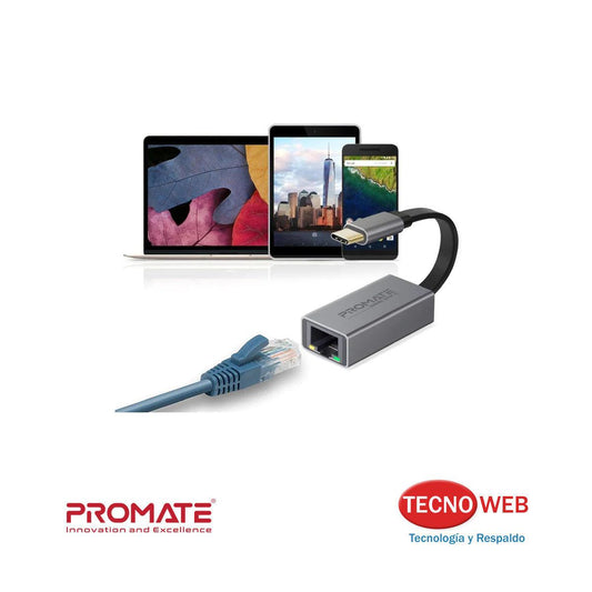 Adaptador Usb-c A Rj45 1000mbps Gigalink-c Promate