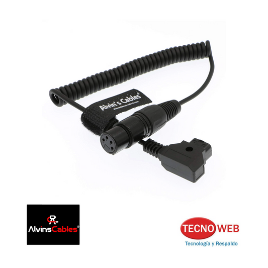 Cable 1mt Rulo D-tap a XLR de 4 pines Alvin's para Sony Venice F55 SXS
