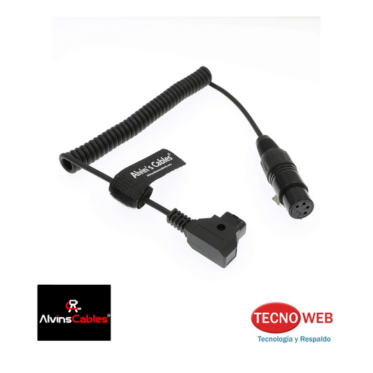 Cable 1mt Rulo D-tap a XLR de 4 pines Alvin's para Sony Venice F55 SXS