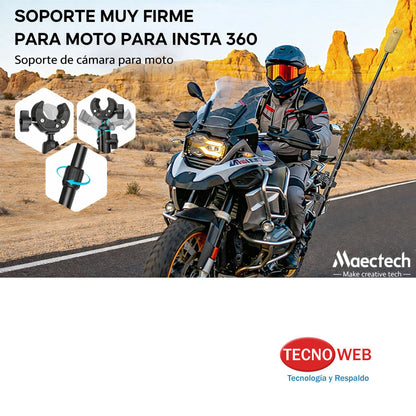 Soporte de caños para Motos doble agarre Cámara Insta360 Maectech