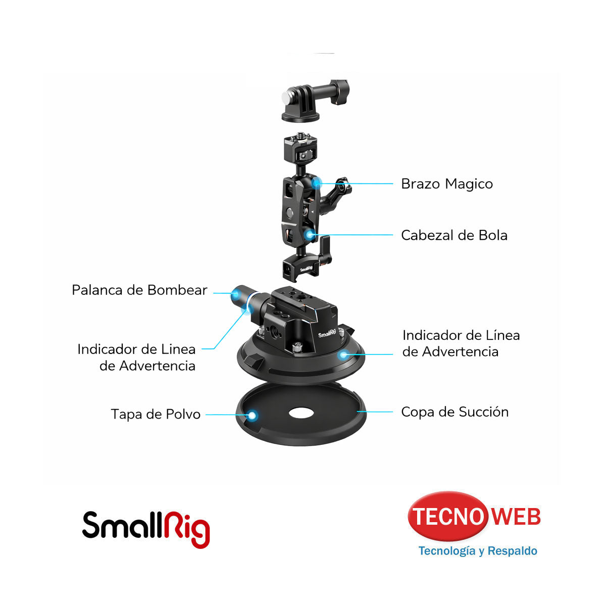 Kit de Soporte con Ventosa para Cámaras (Vidrios, Autos, etc) SmallRig 4236C