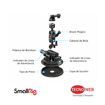 Kit de Soporte con Ventosa para Cámaras (Vidrios, Autos, etc) SmallRig 4236C