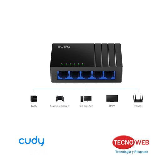 Switch 5 Puertos 10-100-1000 Mbps Cudy GS105D