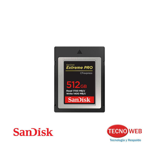 Memoria CF Express Tipo B de 512 Gb Sandisk Extreme Pro